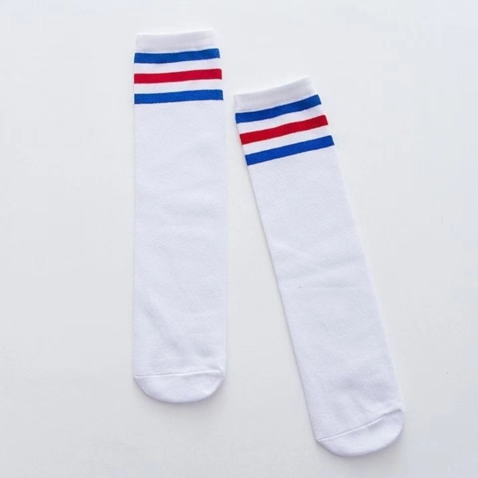 Halloween/Children's Day White Knee-High Socks, Mid-Calf Socks, Girls' and Boys' Student Soccer Socks, Sports Socks, Cotton