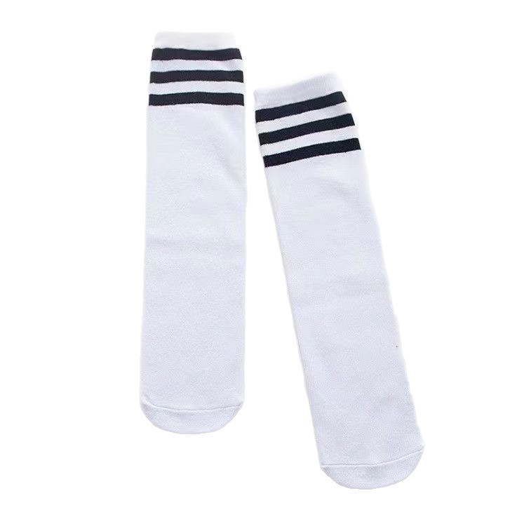 Halloween/Children's Day White Knee-High Socks, Mid-Calf Socks, Girls' and Boys' Student Soccer Socks, Sports Socks, Cotton