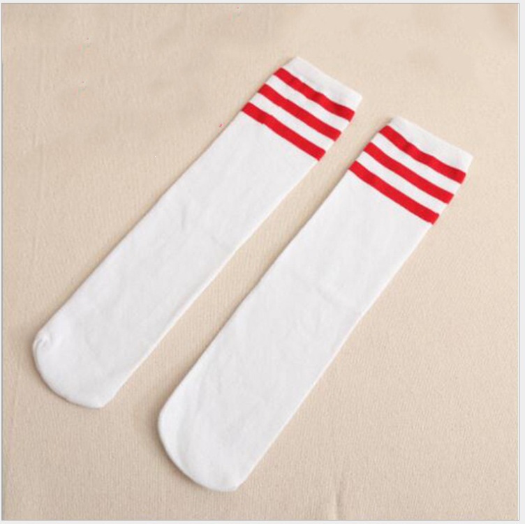 Halloween/Children's Day White Knee-High Socks, Mid-Calf Socks, Girls' and Boys' Student Soccer Socks, Sports Socks, Cotton