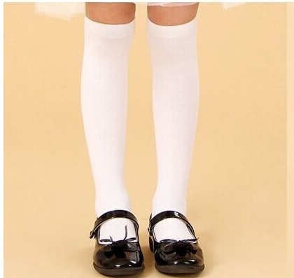 Halloween/Children's Day White Knee-High Socks, Mid-Calf Socks, Girls' and Boys' Student Soccer Socks, Sports Socks, Cotton