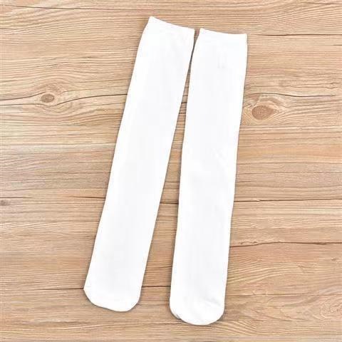 Halloween/Children's Day White Knee-High Socks, Mid-Calf Socks, Girls' and Boys' Student Soccer Socks, Sports Socks, Cotton