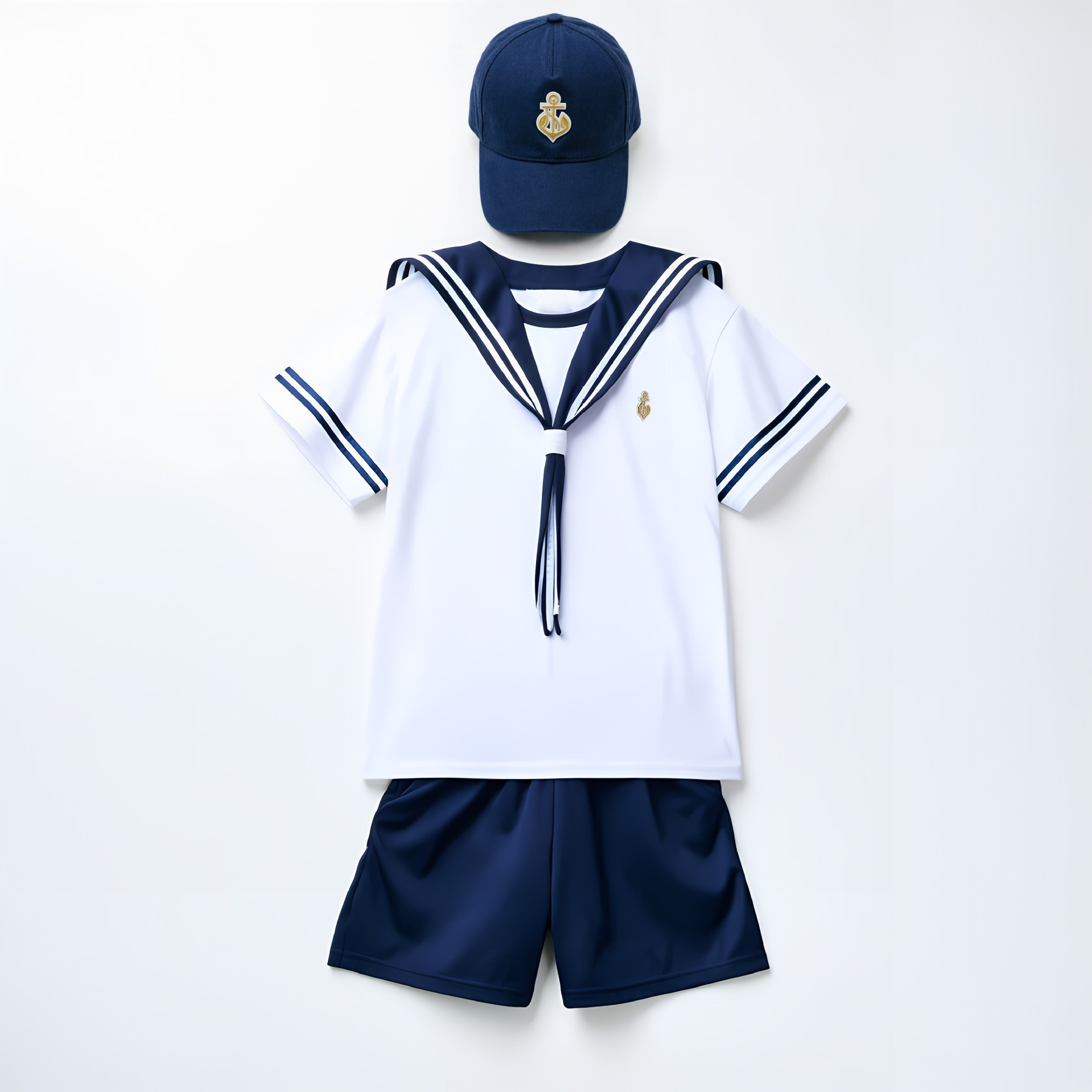 Boys' and girls' navy sailor suit sets, children's school style, kindergarten performance costumes