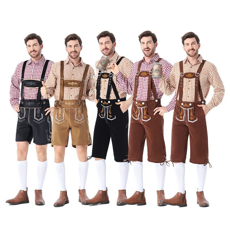 New Bavarian adult men's clothing for the traditional German Oktoberfest in Munich.