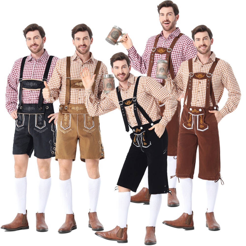 New Bavarian adult men's clothing for the traditional German Oktoberfest in Munich.