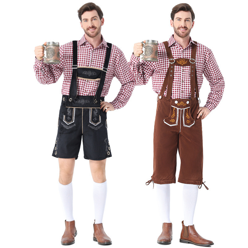 New Bavarian adult men's clothing for the traditional German Oktoberfest in Munich.