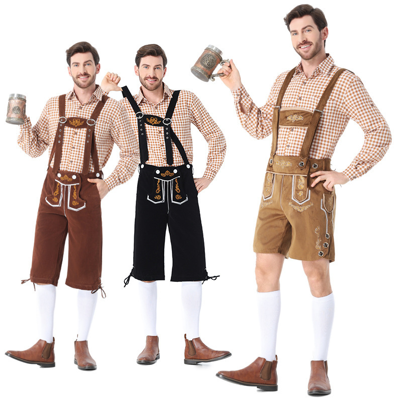 New Bavarian adult men's clothing for the traditional German Oktoberfest in Munich.