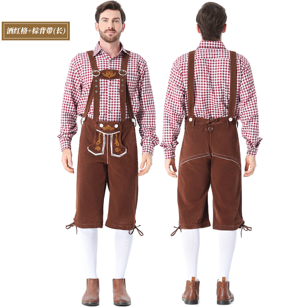 New Bavarian adult men's clothing for the traditional German Oktoberfest in Munich.