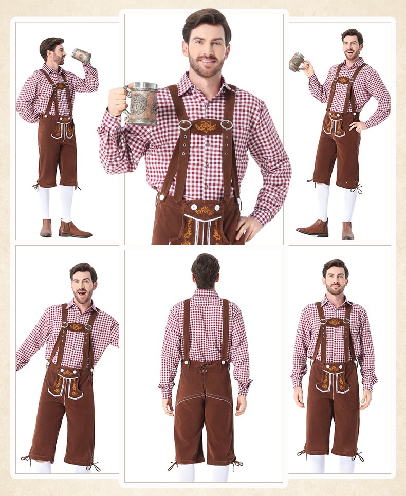 New Bavarian adult men's clothing for the traditional German Oktoberfest in Munich.