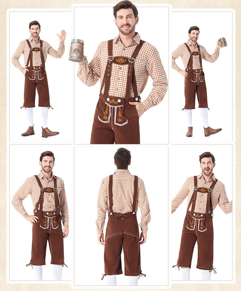 New Bavarian adult men's clothing for the traditional German Oktoberfest in Munich.