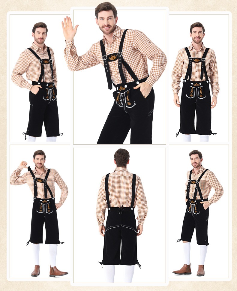 New Bavarian adult men's clothing for the traditional German Oktoberfest in Munich.