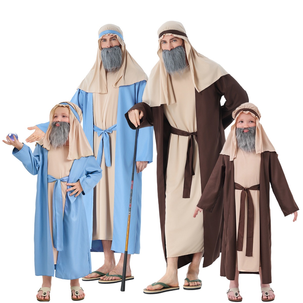 New two-tone Grandpa Cosplay Costume, Halloween Role-Playing Outfit, Shepherd Style, Male