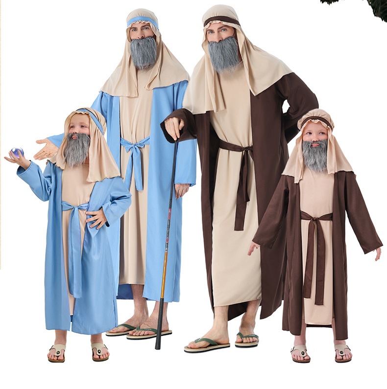 New two-tone Grandpa Cosplay Costume, Halloween Role-Playing Outfit, Shepherd Style, Male
