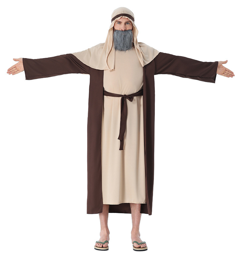 New two-tone Grandpa Cosplay Costume, Halloween Role-Playing Outfit, Shepherd Style, Male