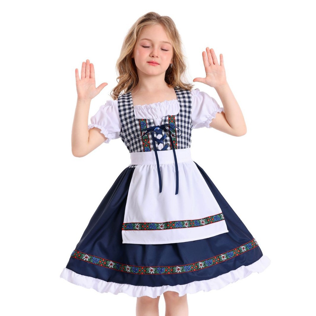 Children's German Bavarian traditional Dirndl dress, ethnic style beer costume, stage performance costume