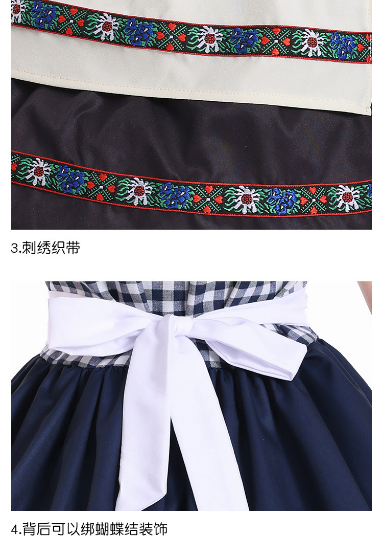 Children's German Bavarian traditional Dirndl dress, ethnic style beer costume, stage performance costume
