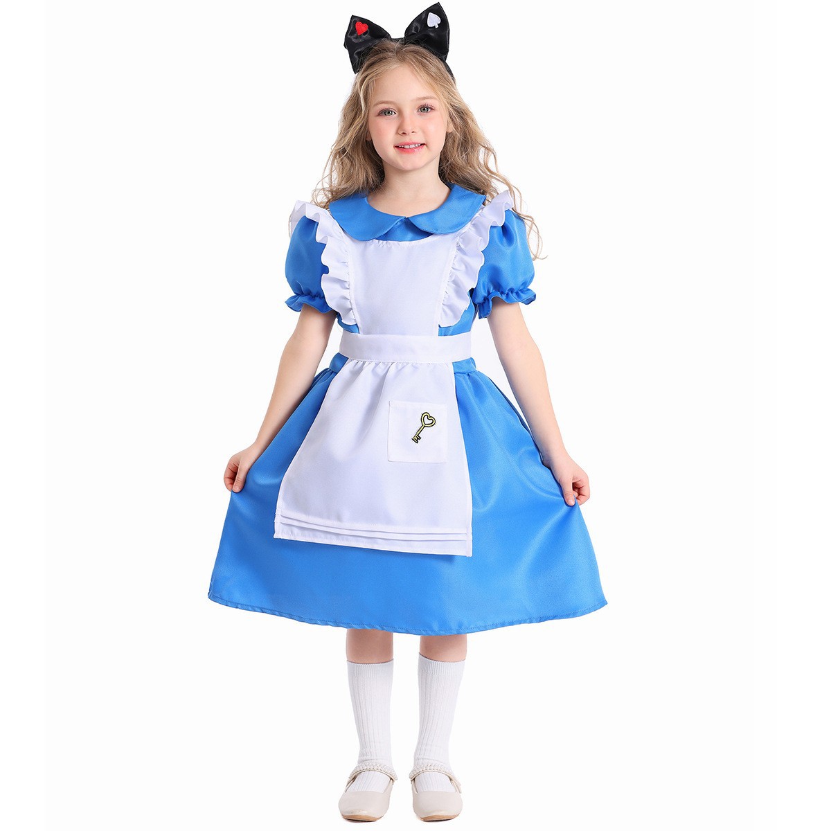 Guangzhou Halloween Children's Clothing Blue and White Maid Alice Princess Dress Cosplay Costume