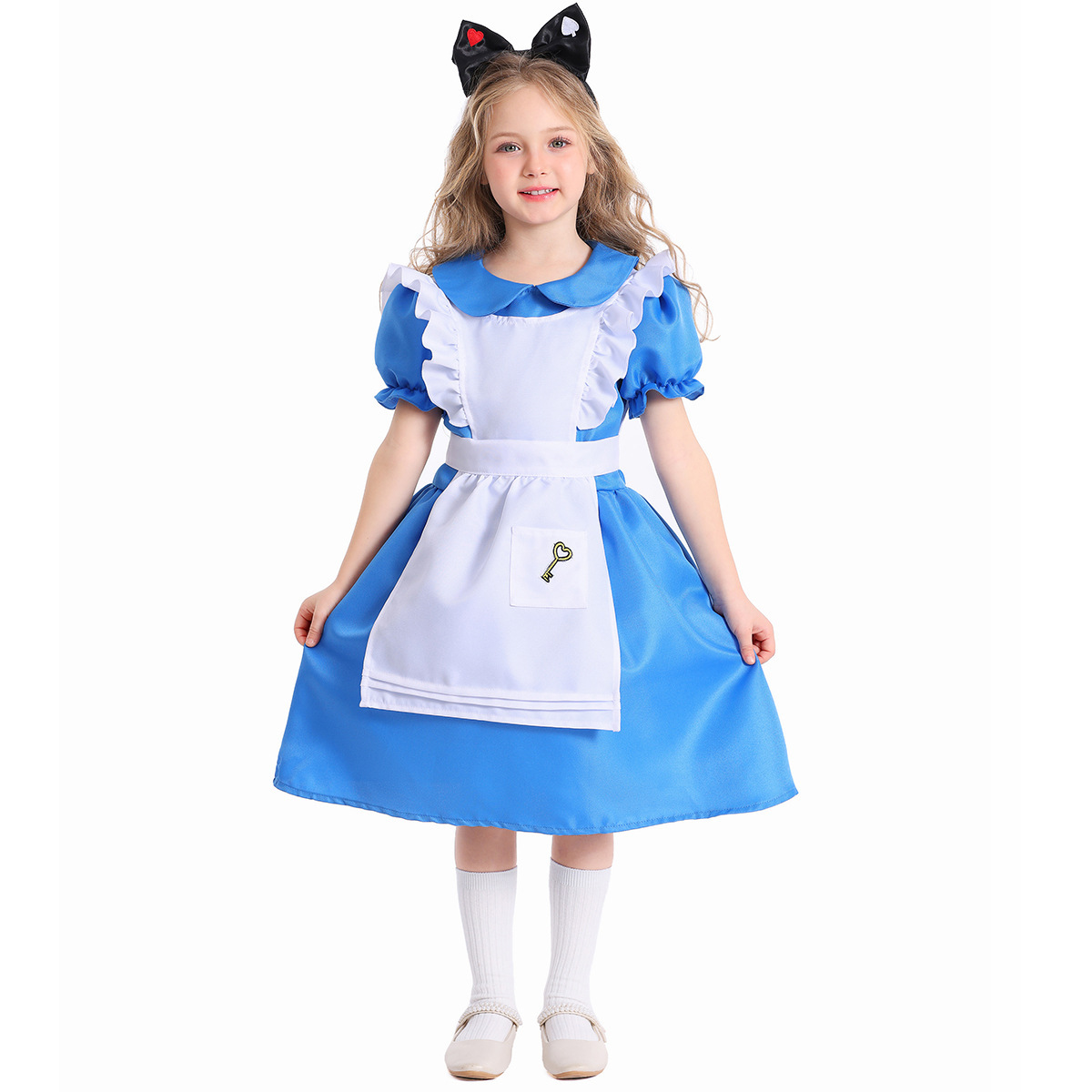 Guangzhou Halloween Children's Clothing Blue and White Maid Alice Princess Dress Cosplay Costume