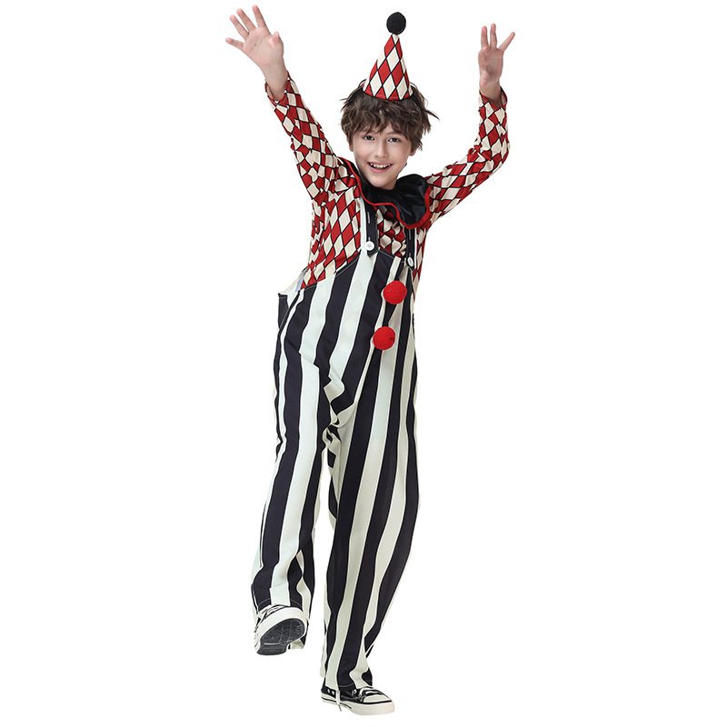 Halloween children's clown costumes, boys' and girls' circus cosplay costumes, stage performance costumes, Guangzhou