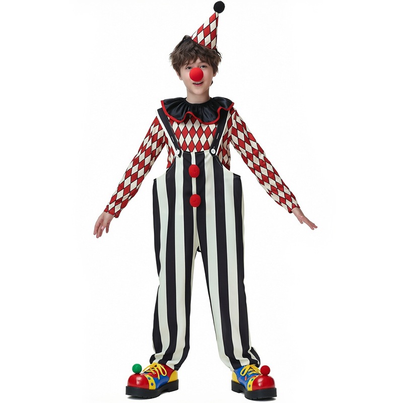 Halloween children's clown costumes, boys' and girls' circus cosplay costumes, stage performance costumes, Guangzhou