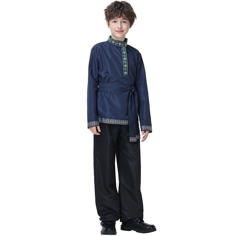 Children's Russian ethnic costumes, children's ethnic minority dance costumes, boys' Xinjiang dance performance costumes, choir costumes