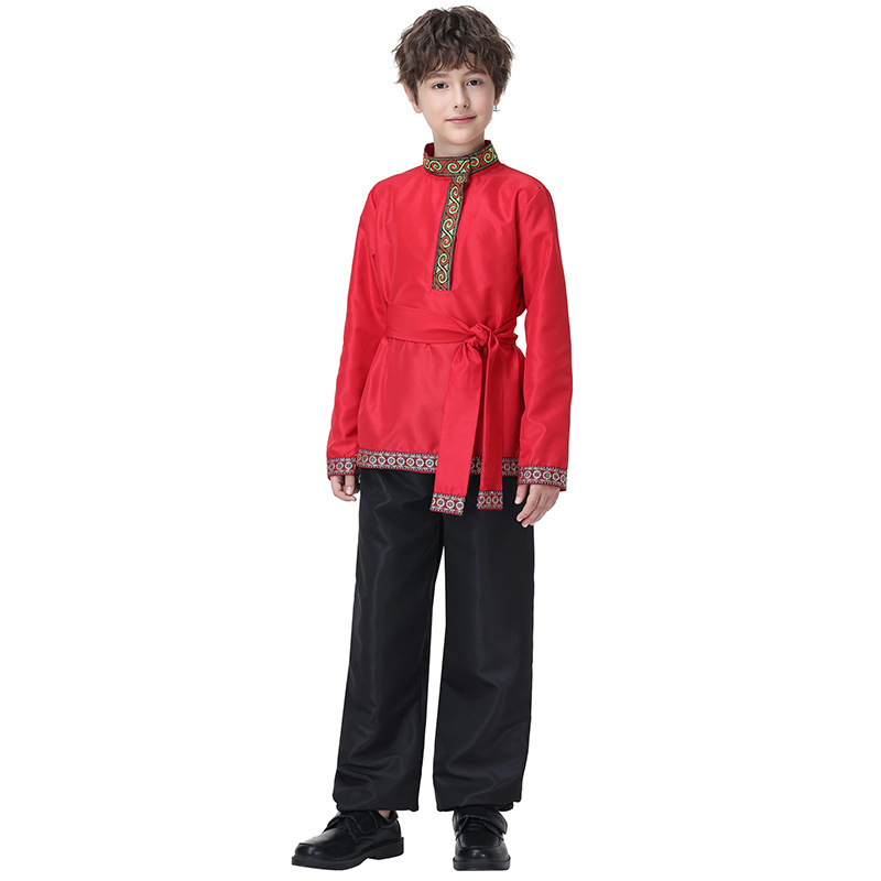 Children's Russian ethnic costumes, children's ethnic minority dance costumes, boys' Xinjiang dance performance costumes, choir costumes