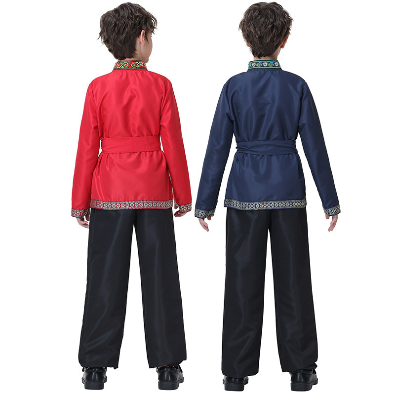Children's Russian ethnic costumes, children's ethnic minority dance costumes, boys' Xinjiang dance performance costumes, choir costumes
