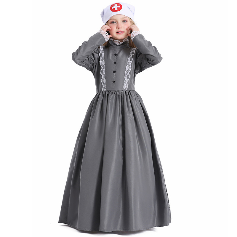 European retro children's nurse dress, gray and white maid/maid cosplay costume, stage performance costume, Guangzhou