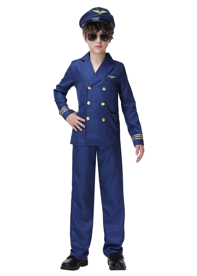Children's pilot suit, boys' captain suit set, Halloween role-playing cosplay performance costume, Guangzhou costume