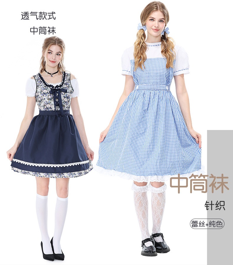 Lolita-style lace mid-calf socks, Japanese JK style, black and white, summer thin, breathable, sweet princess socks
