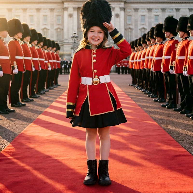 Children's Royal Guard Performance Costumes, Girls' British Style Honor Guard Performance Costumes, Guangzhou