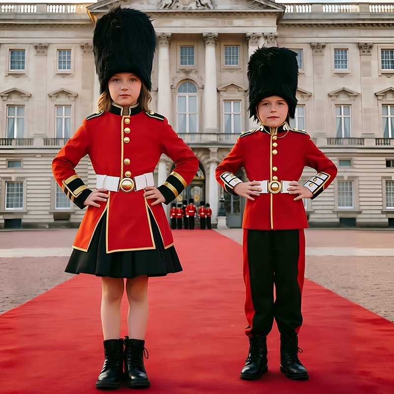 Children's Royal Guard Performance Costumes, Girls' British Style Honor Guard Performance Costumes, Guangzhou