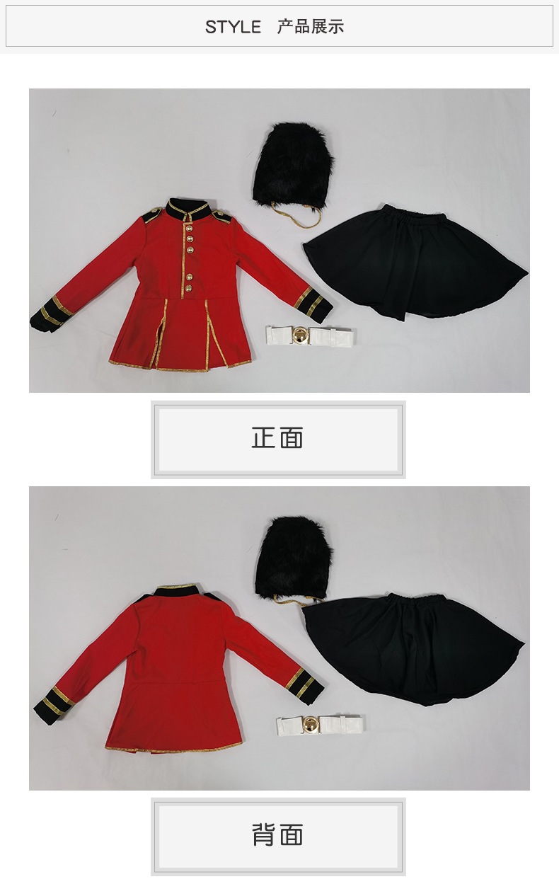 Children's Royal Guard Performance Costumes, Girls' British Style Honor Guard Performance Costumes, Guangzhou