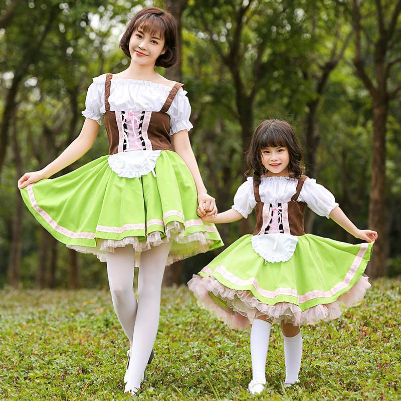 German Beer Festival Costumes, Grass Green Class Activity Performance Costumes, Cultural and Arts Festival Parent-Child Dresses Promotion