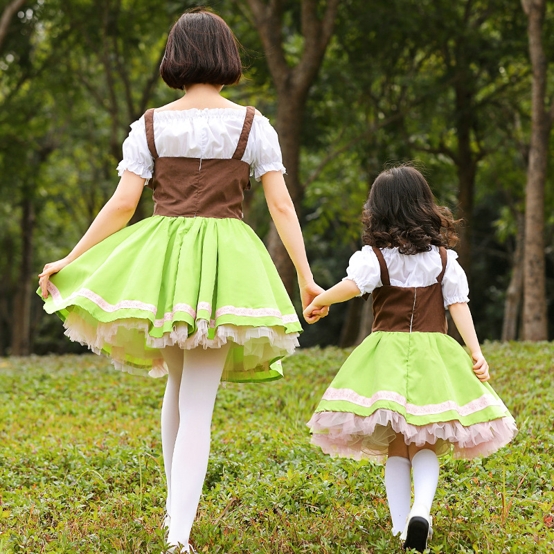 German Beer Festival Costumes, Grass Green Class Activity Performance Costumes, Cultural and Arts Festival Parent-Child Dresses Promotion