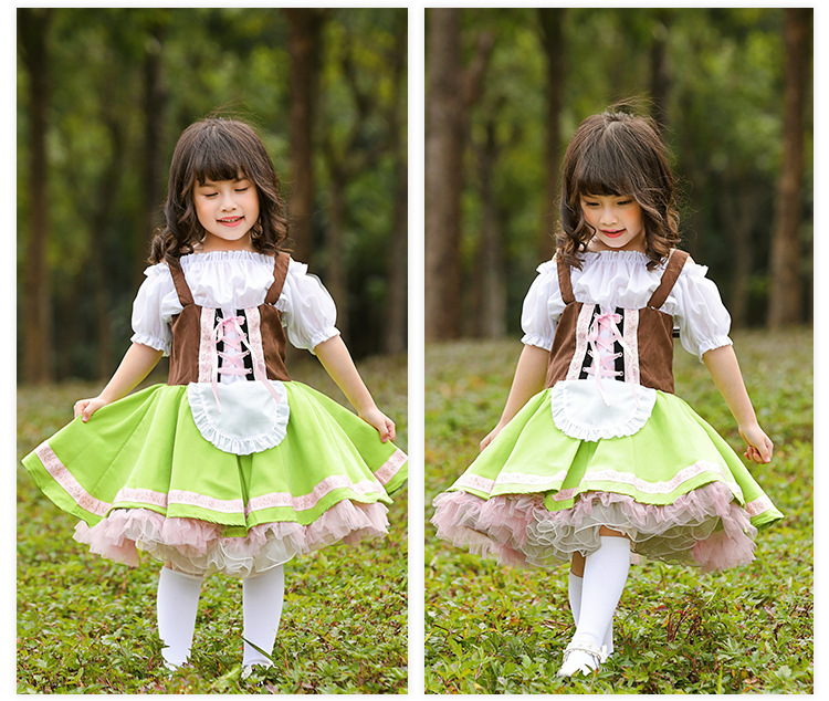 German Beer Festival Costumes, Grass Green Class Activity Performance Costumes, Cultural and Arts Festival Parent-Child Dresses Promotion