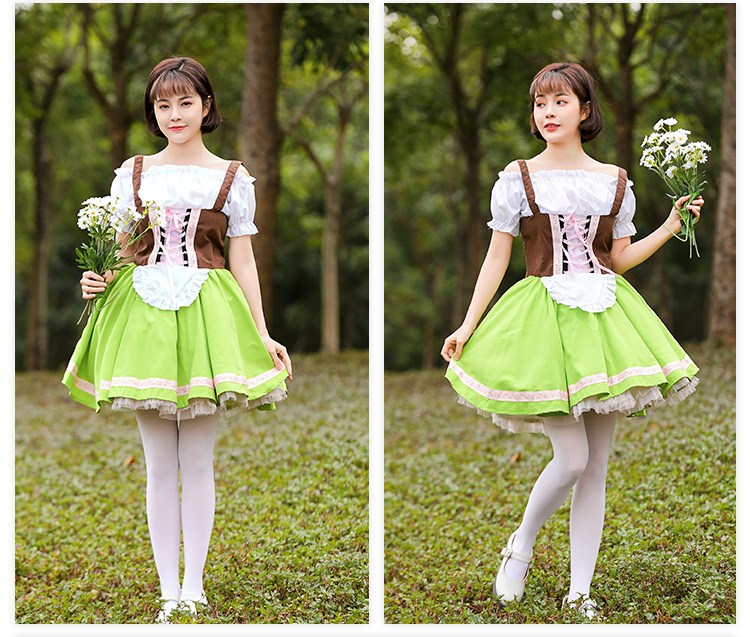 German Beer Festival Costumes, Grass Green Class Activity Performance Costumes, Cultural and Arts Festival Parent-Child Dresses Promotion