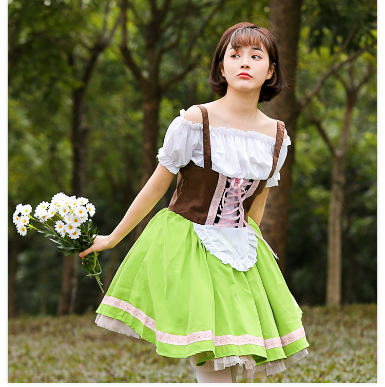 German Beer Festival Costumes, Grass Green Class Activity Performance Costumes, Cultural and Arts Festival Parent-Child Dresses Promotion