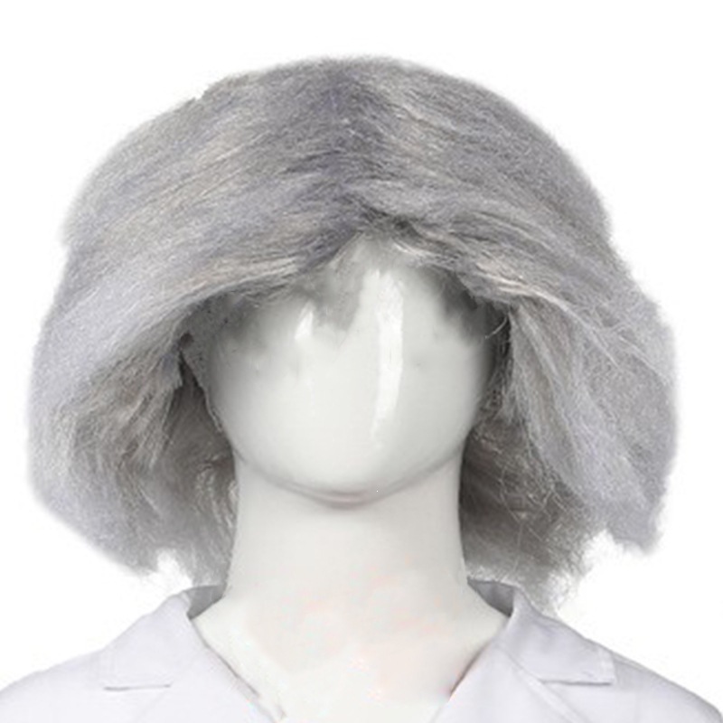 Funny curly afro hairstyle for kids, hip-hop style scientist wig, Halloween pirate cosplay costume accessories