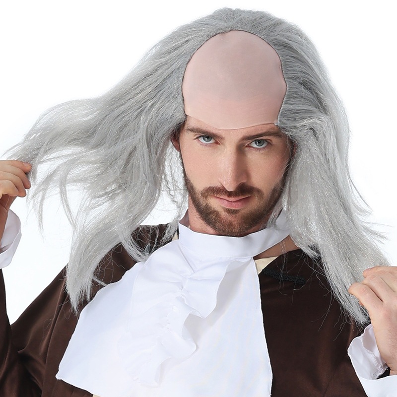 Funny curly afro hairstyle for kids, hip-hop style scientist wig, Halloween pirate cosplay costume accessories