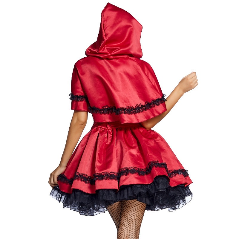 Halloween costume Little Red Riding Hood set, short cape + dress, party costume/performance outfit