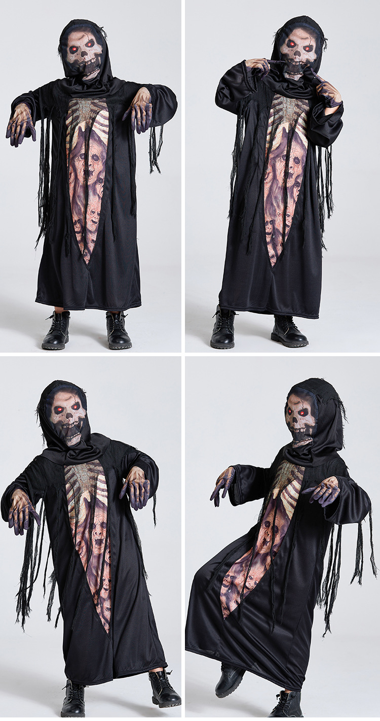 Halloween costume, skeleton robe, new cosplay adult male ghost role-playing costume