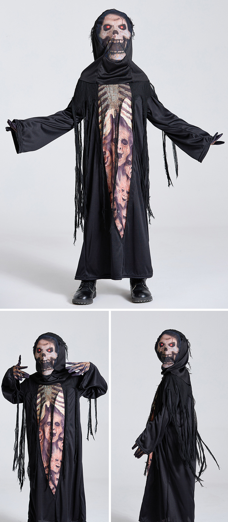 Halloween costume, skeleton robe, new cosplay adult male ghost role-playing costume