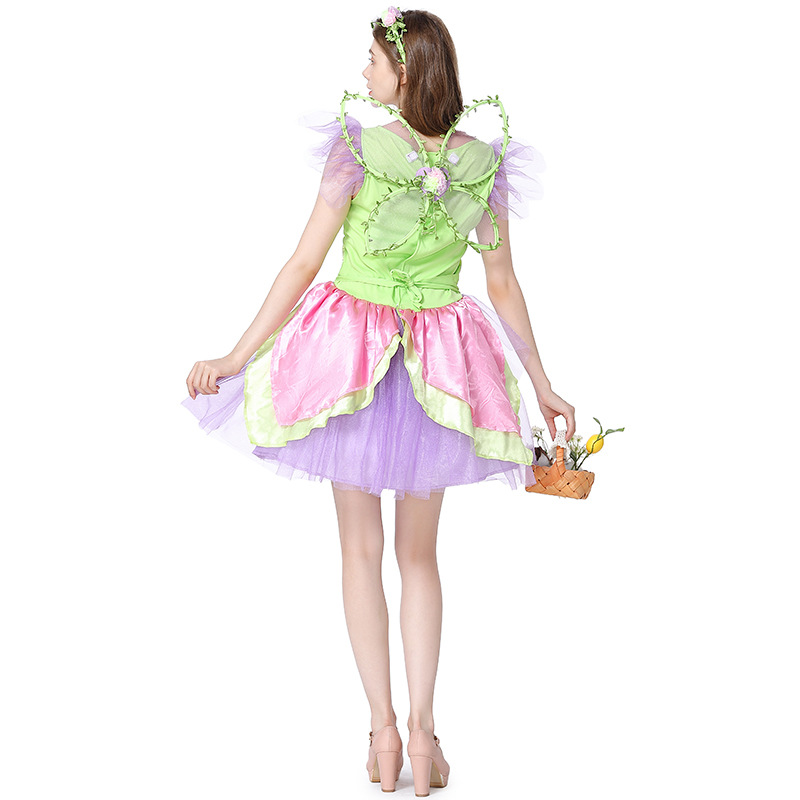 Halloween costume, green fairy flower fairy adult women's dress, parent-child Halloween costume