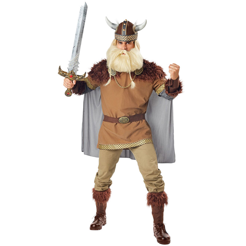 Viking Warrior Costume for Men - Halloween Cosplay Stage Performance Costume - Pirate Role-Playing Set