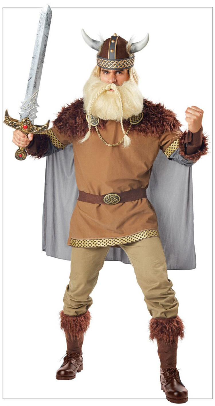 Viking Warrior Costume for Men - Halloween Cosplay Stage Performance Costume - Pirate Role-Playing Set