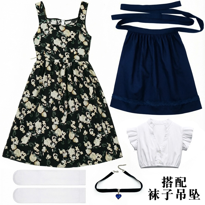 Bavarian traditional beer festival maid dress floral Dirndl dress winery party performance costume