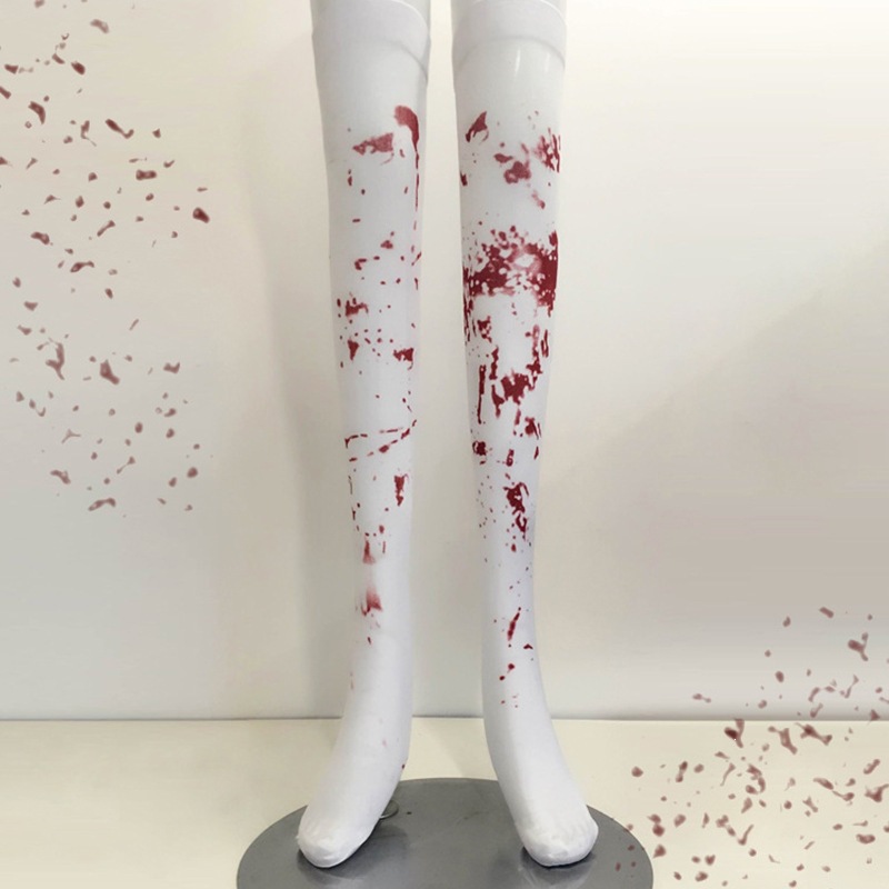 Masquerade Costumes Accessories Nurse Student Bloodstained Socks Halloween Adult Socks Children's Ghost Festival Zombie Socks Striped