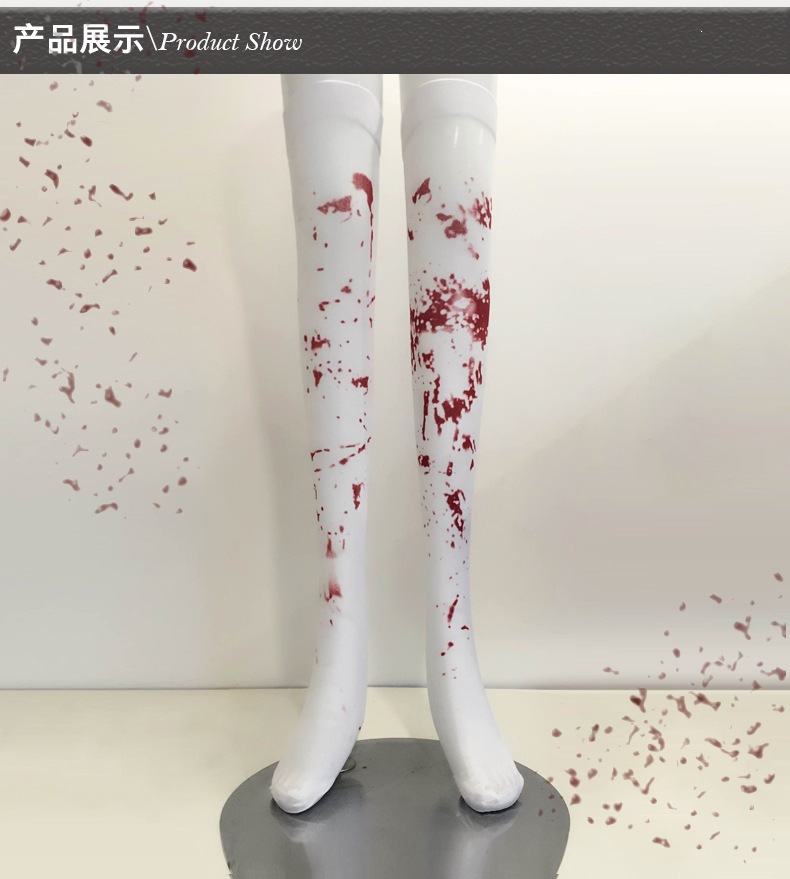 Masquerade Costumes Accessories Nurse Student Bloodstained Socks Halloween Adult Socks Children's Ghost Festival Zombie Socks Striped