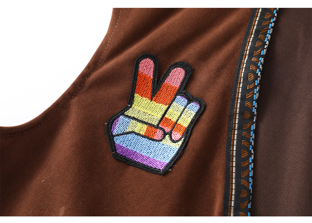60s Retro Disco Hippie Outfit for Men: Tassel Vest, Plaid Bell-Bottom Pants, Party Performance Attire