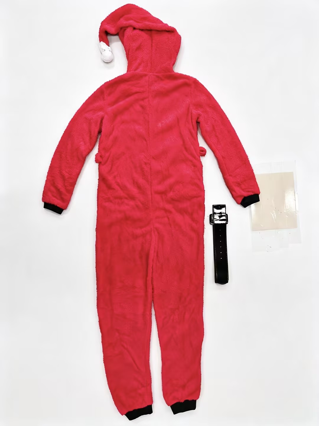 Women's Santa Claus Onesie Pajamas Plush Hooded Christmas Costume Set Holiday Party Role-Playing Costume